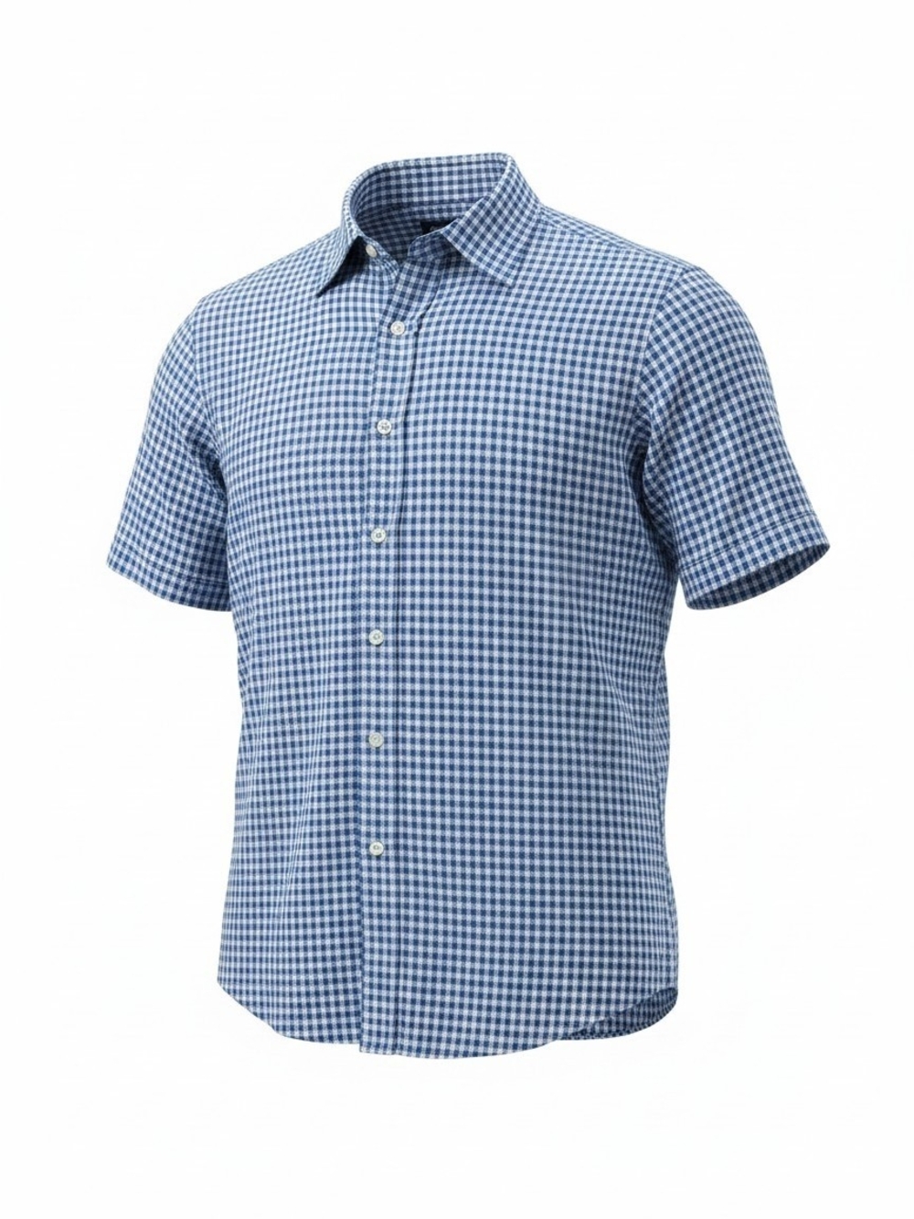 Brooks Brothers Men’s Blue White Plaid Short Sleeve Button Down Shirt L